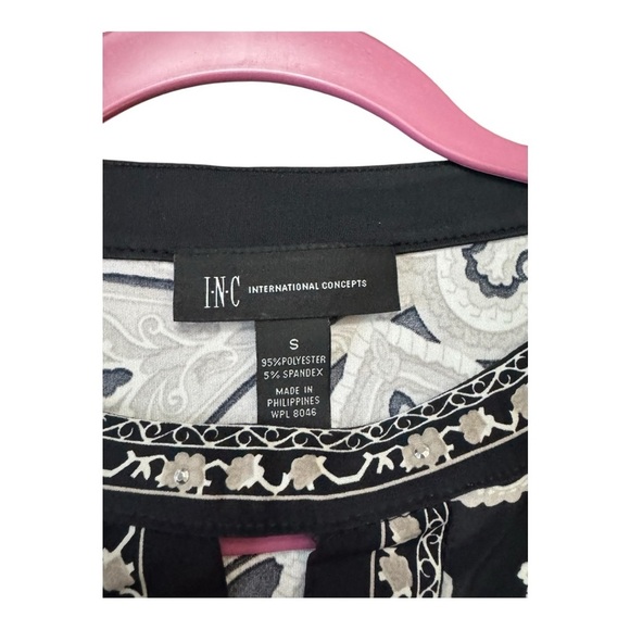 INC International Concepts Embellished Split Neck Top - Picture 4 of 5